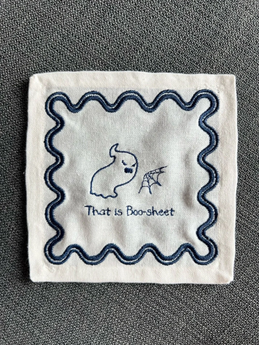 Anthropologie Halloween ghost boo cocktail party napkins 100% cotton - set of 4